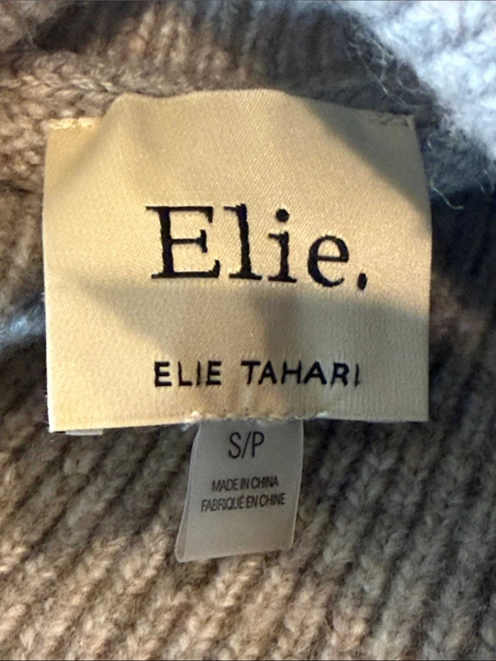 Elie Tahari Grey Chunky Cable-Knit Turtleneck Sweater Size Small